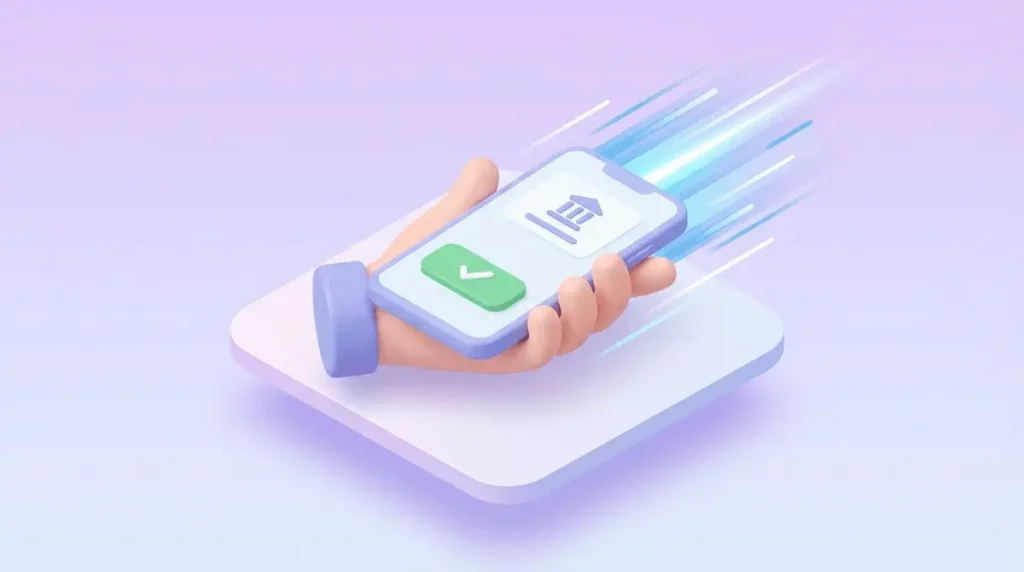 국세청 손택스 앱을 통해 간편하게 2026년 근로장려금을 신청하는 모바일 화면 일러스트