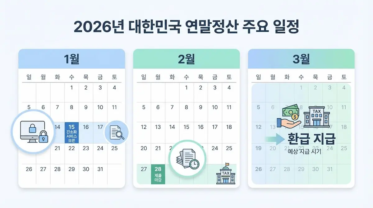 2026 연말정산 기간 환급금 조회와 13번째 월급