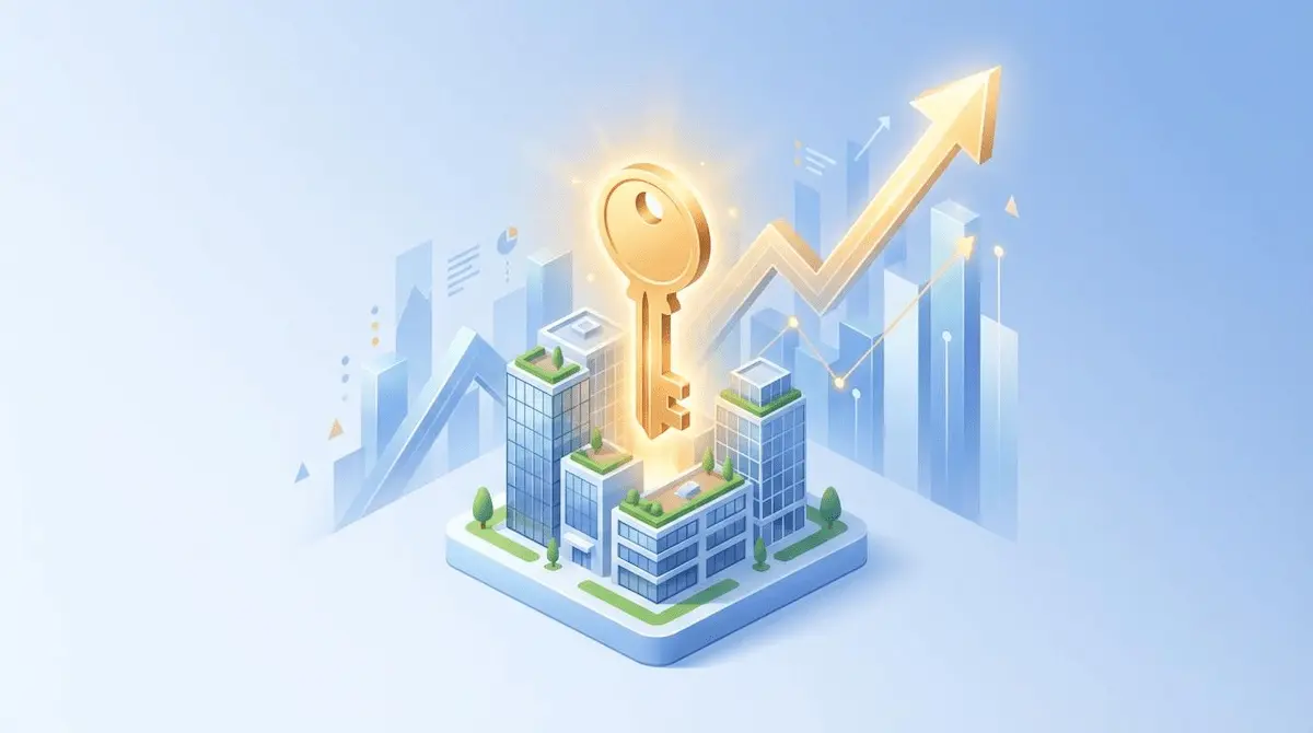 2026 청년 주택드림 청약통장 마스터키가 내 집 마련의 문을 여는 모습을 표현한 3D 일러스트