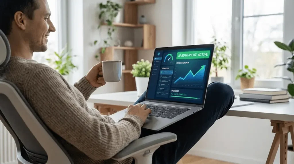 Gemini API 엑셀 자동화 시스템을 통해 반복 업무를 자동화하고 여유를 즐기는 1인 기업가의 모습