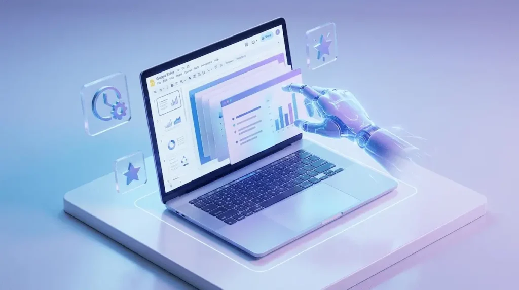 정부지원금 사업계획서 PPT 초안을 구글 슬라이드 AI가 자동 생성하는 과정