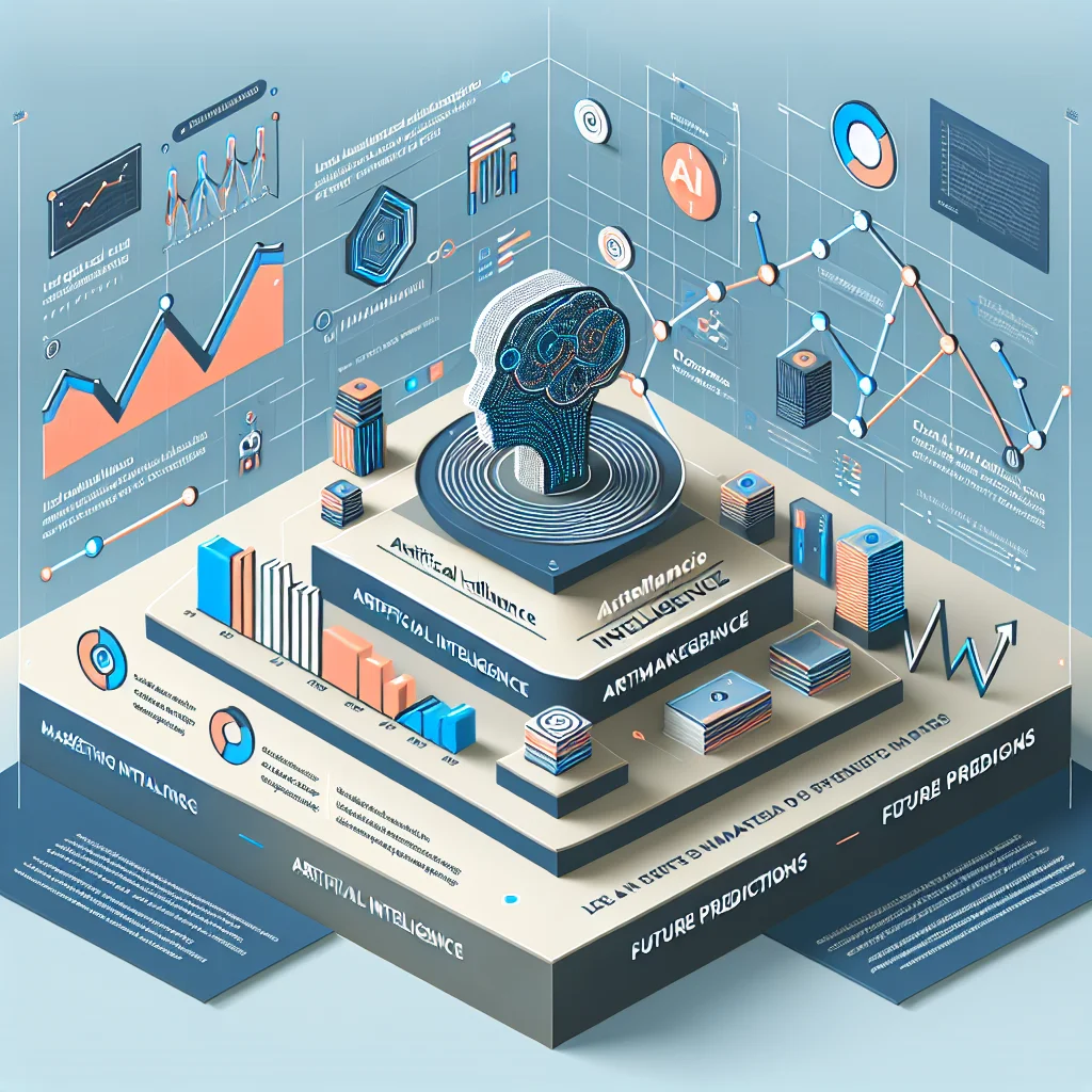 AI 마케팅 기술의 현재 상태와 미래 예측을 보여주는 인포그래픽입니다.