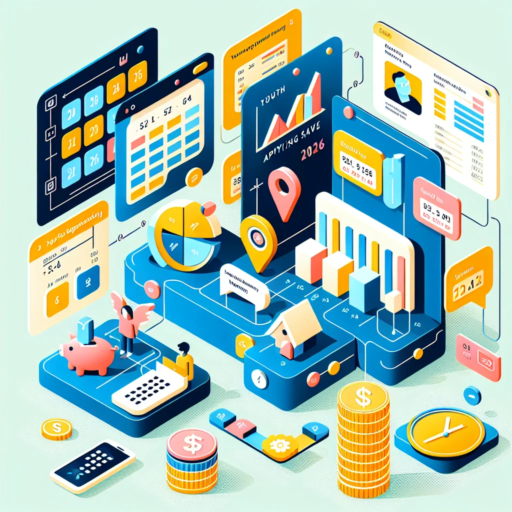 한국에서 2026년 청년미래적금 신청 기간을 나타내는 상세한 인포그래픽 이미지