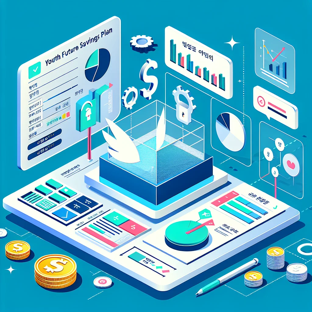 한국의 청년미래적금 개념을 설명하는 현대적이고 고품질의 인포그래픽 이미지
