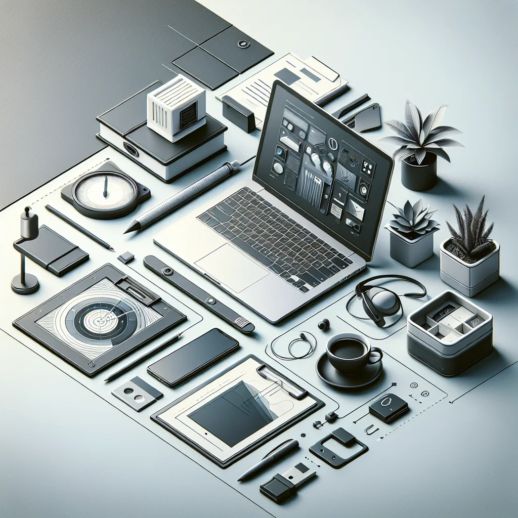 디지털 노마드 수익 전략 중 하나인 프리랜서와 원격 근무 기회를 보여주는 이미지입니다. 노트북, 스마트폰, 커피 컵이 있는 스타일리시한 작업 책상이 포함되어 있습니다.