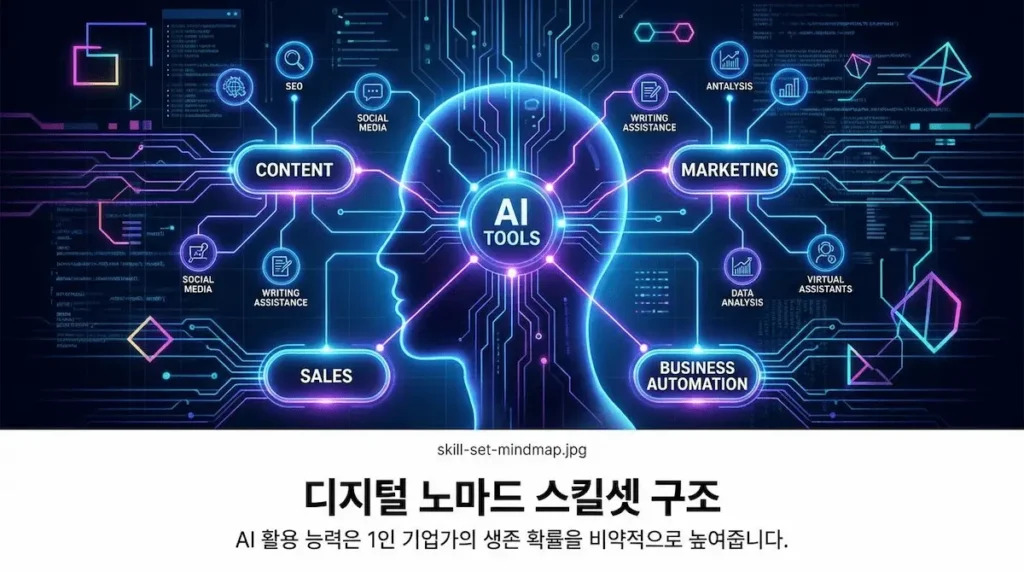 디지털 노마드 현실 생존을 위한 필수 스킬 마인드맵